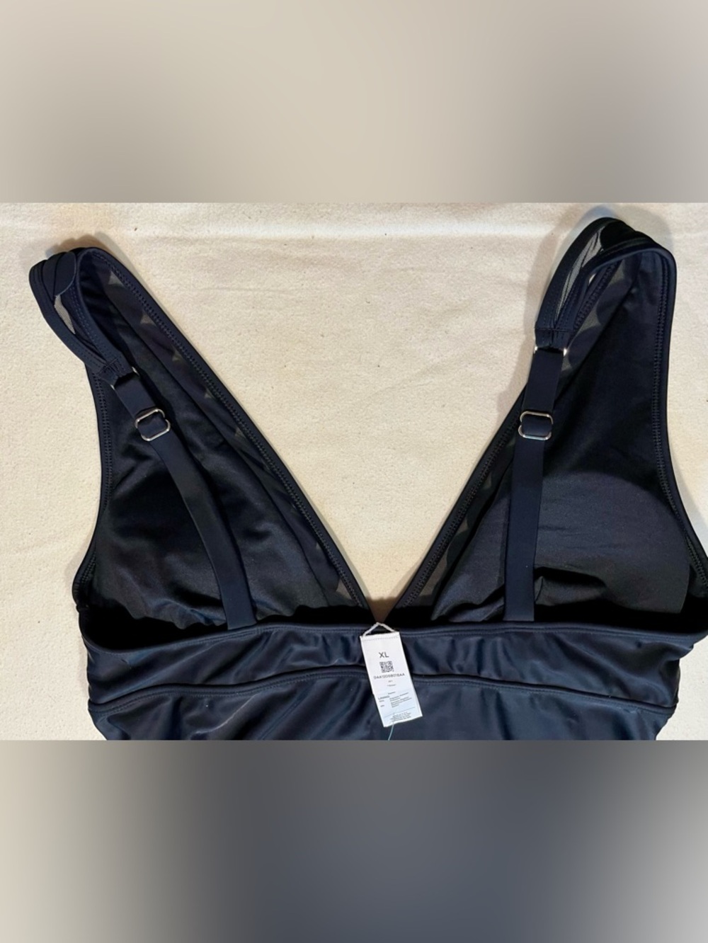 NEW Cupshe Black Scallop V-Neck Tankini Swimsuit Set Size XL - Picture 7 of 12